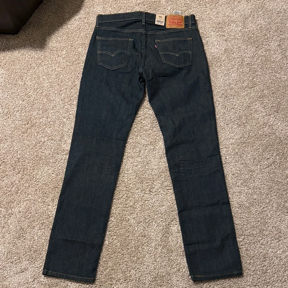New 511 Slim Levi's Men's Dark Indigo Straight Jeans 34 x 34